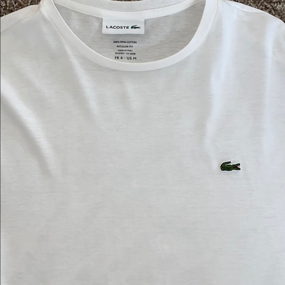 Lacoste Men’s white T-shirt. Never worn.